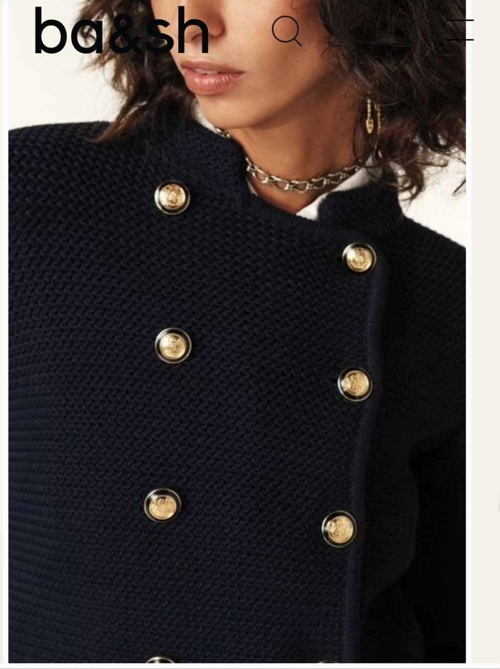 BA&SH LOUMAN LONG-SLEEVE CARDIGAN SIZE LARGE WOOL BLEND RETAIL $465 NWOT - Picture 3 of 16